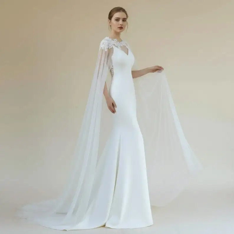 Sheer Lace Bridal Cape Long Wedding Cape Bridal Cover Up Accessory Customize Length And Style / Accept Bulk Orders
Sheer Lace Bridal Cape Long Wedding Cape Bridal Cover Up Accessory Customize Length And Style / Accept Bulk Orders