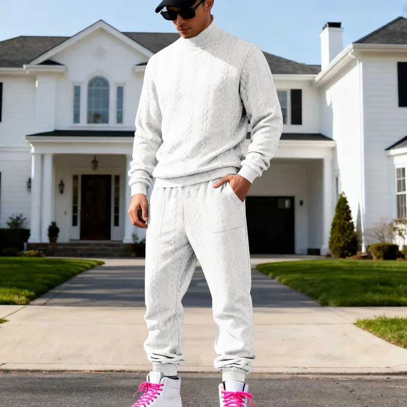 Winter Heavyweight Large Size Men's Knitted Jacquard Casual High Collar Simple Sports Suit Men's Clothing
Winter Heavyweight Large Size Men's Knitted Jacquard Casual High Collar Simple Sports Suit Men's Clothing