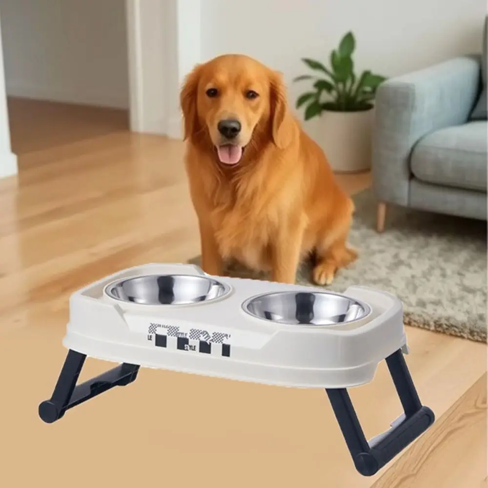 Plastic/Stainless Steel Double Cat Bowl Neck Protection Anti-flip Pet Water Food Bowl with Foldable Stand Adjustable
Plastic/Stainless Steel Double Cat Bowl Neck Protection Anti-flip Pet Water Food Bowl with Foldable Stand Adjustable