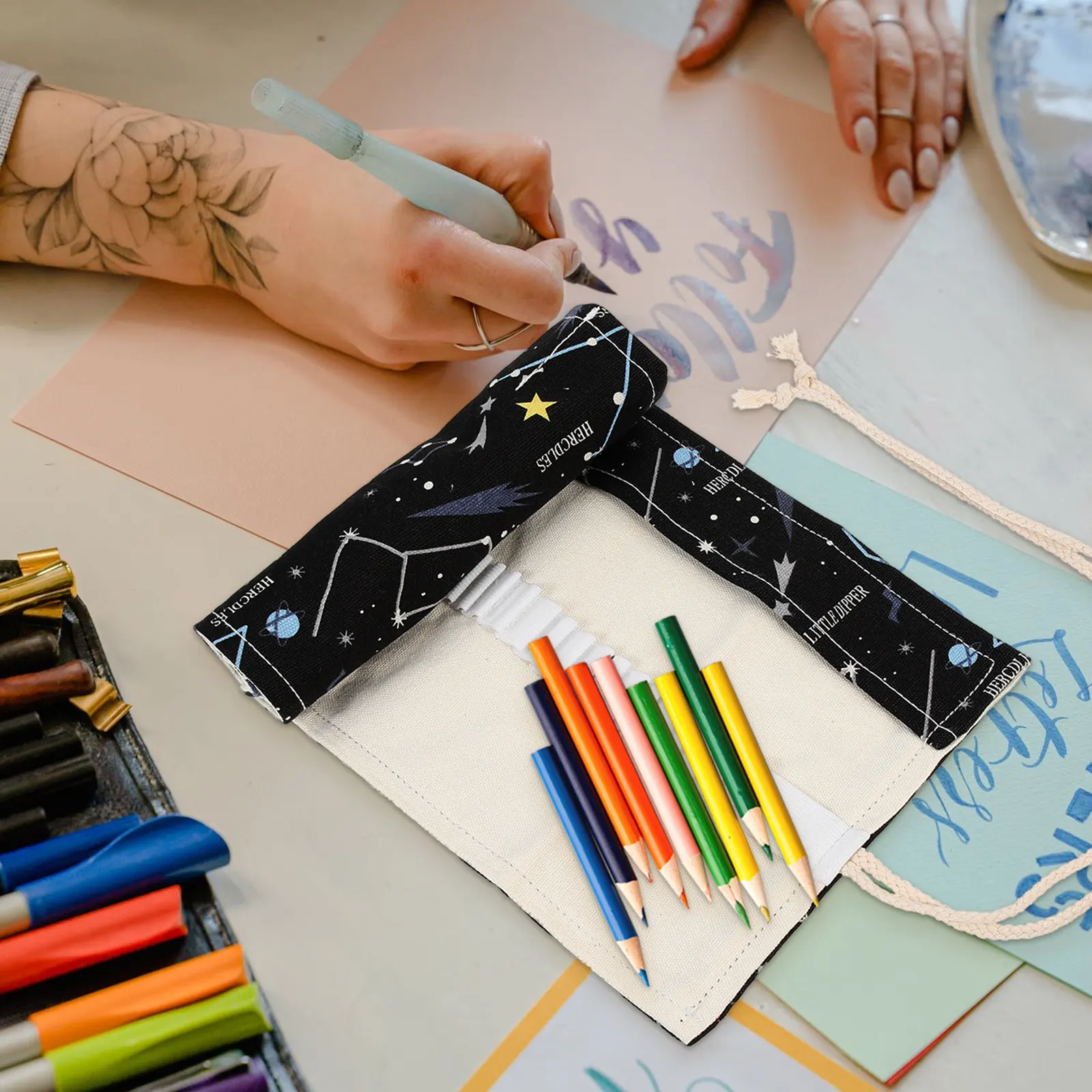 Roll Up Pencil Case with Multiple Compartments Large Capacity Color Pencil Carrier Art Student Drawing Tool Organizer
Roll Up Pencil Case with Multiple Compartments Large Capacity Color Pencil Carrier Art Student Drawing Tool Organizer