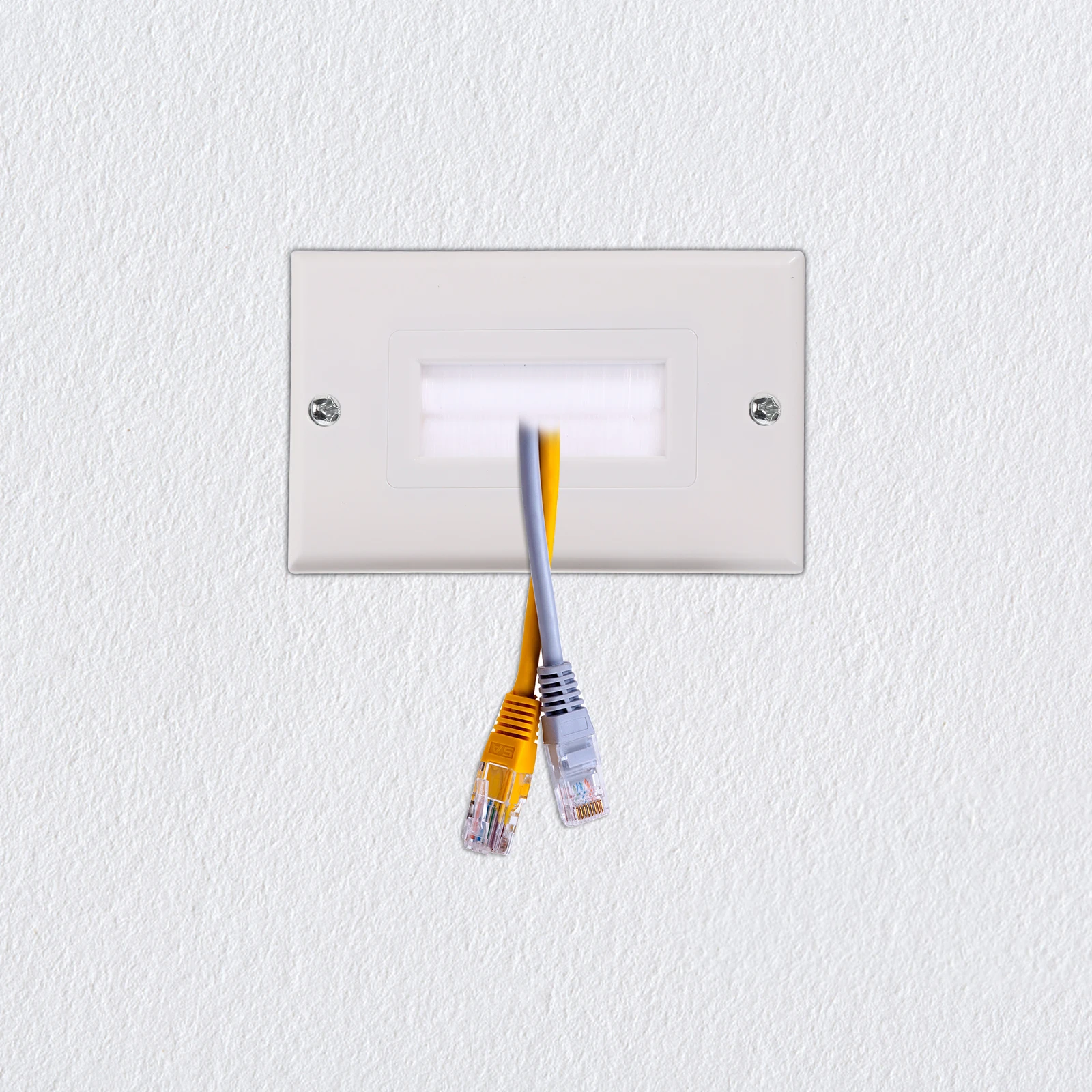 Cross-wire Panel ABS Cable Through Plate Brush Wall Single Gang Plastic Management Insert 
Cross-wire Panel ABS Cable Through Plate Brush Wall Single Gang Plastic Management Insert