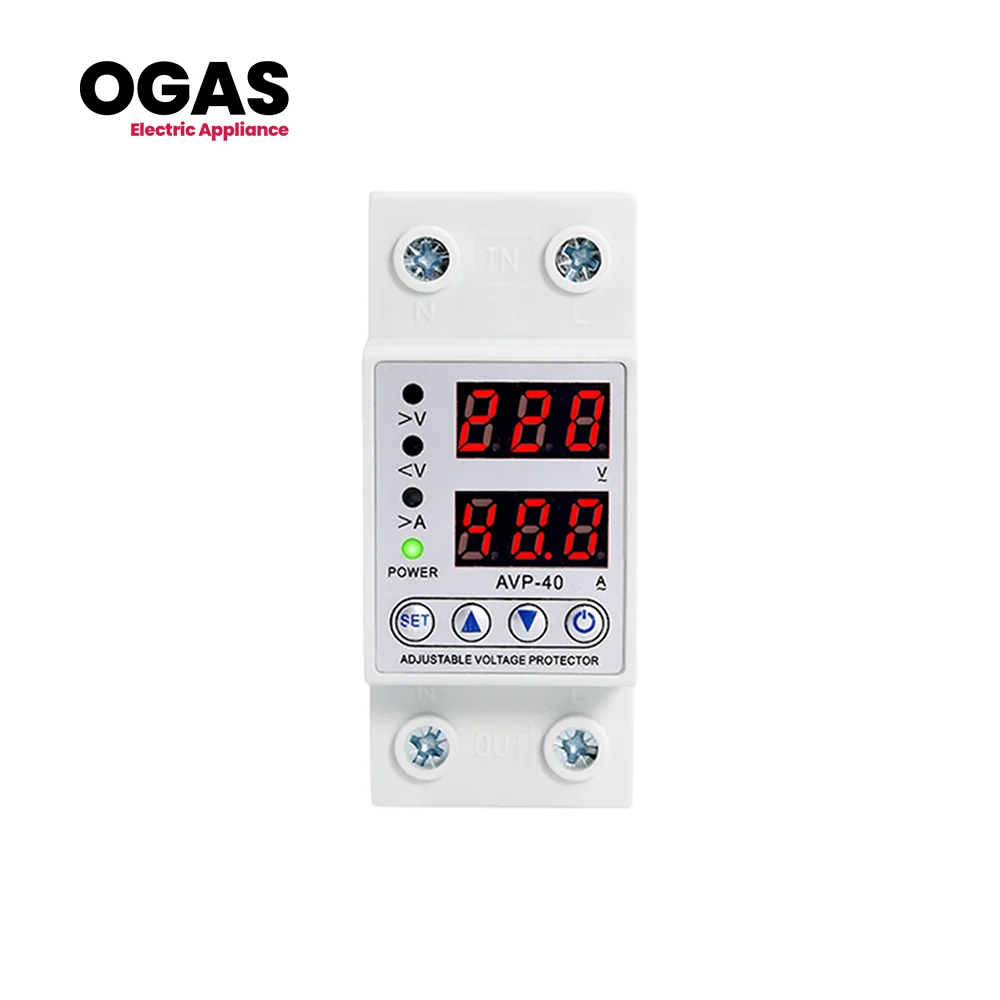 220V AC Voltage Protector 40/63A - Intelligent Single Phase Adjustable Over-Voltage Under-Voltage Current Protective Device
220V AC Voltage Protector 40/63A - Intelligent Single Phase Adjustable Over-Voltage Under-Voltage Current Protective Device