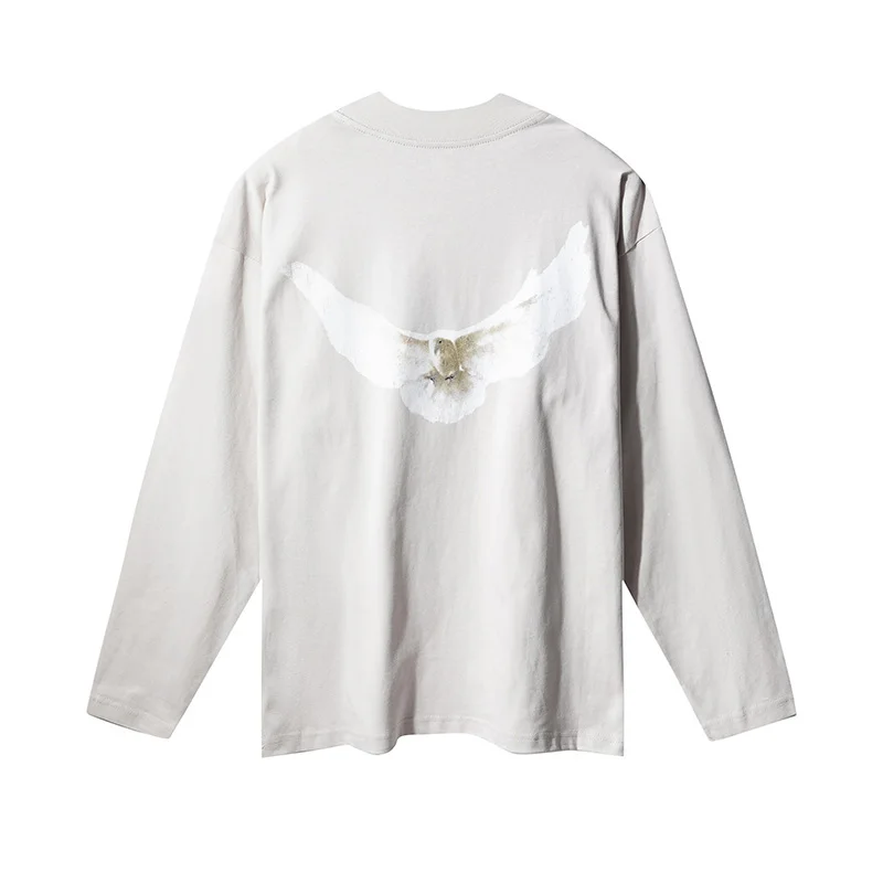 American Kanye West Men's Long Sleeve T-Shirt High Street Washed Fashion Loose Fit Dove Print Vultures Long Sleeve Top
American Kanye West Men's Long Sleeve T-Shirt High Street Washed Fashion Loose Fit Dove Print Vultures Long Sleeve Top