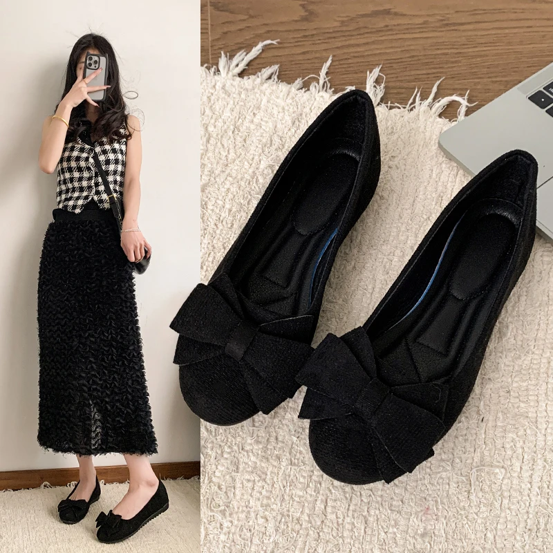 Women Sweet Big Bow Flats Shoes Soft Suede Round
Women Sweet Big Bow Flats Shoes Soft Suede Round