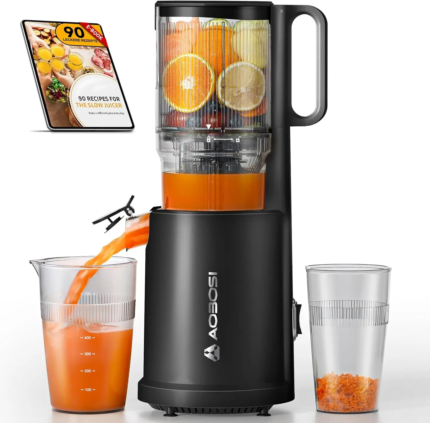 Cold Press Juicer with 5.4' Wide Feed Chute, Slow Masticating Extractor for Fruits & Vegetables, Quiet Motor, Easy Clean with
Cold Press Juicer with 5.4' Wide Feed Chute, Slow Masticating Extractor for Fruits & Vegetables, Quiet Motor, Easy Clean with