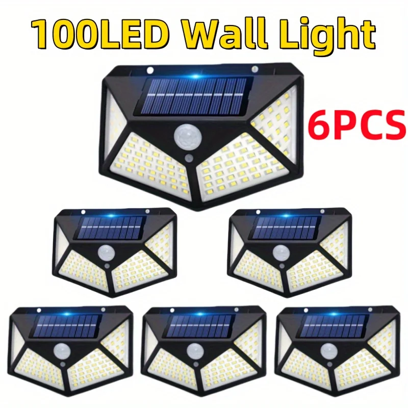 6Pcs 100 LED Solar Wall Lights Outdoor Solar Lamp Motion Sensor Solar Powered Sunlight Street Light for Garden Night Light
6Pcs 100 LED Solar Wall Lights Outdoor Solar Lamp Motion Sensor Solar Powered Sunlight Street Light for Garden Night Light