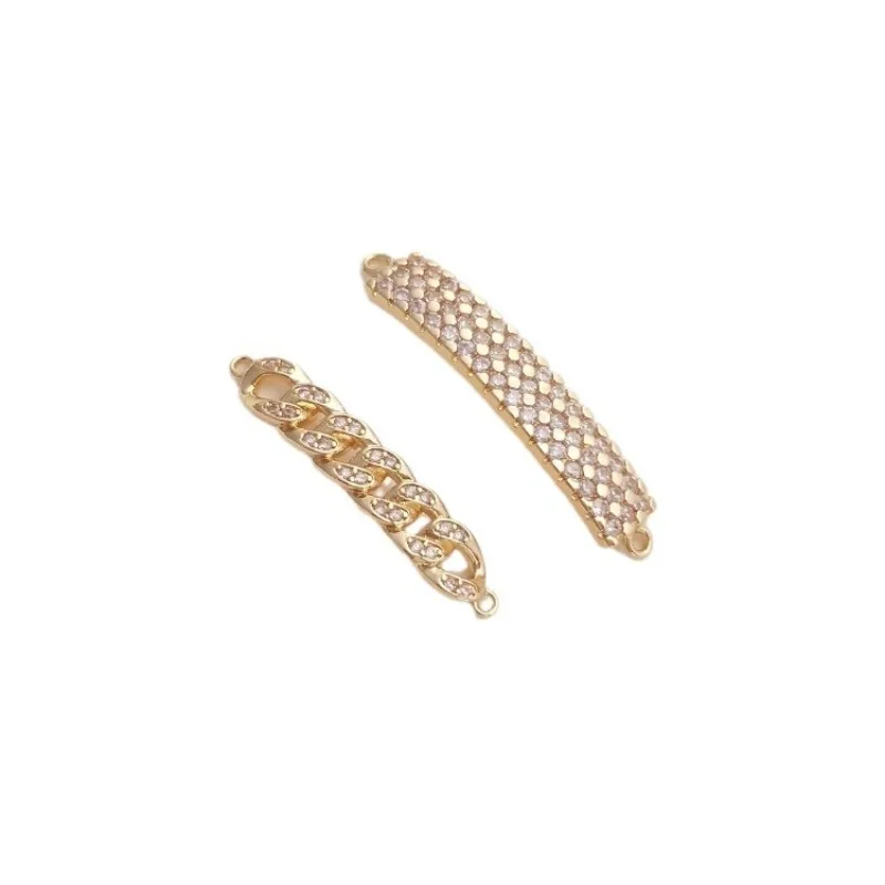 14K Gold Tone Micro-inlaid Zircon Chain Double Hanging Long Bar Pendant, DIY Bracelet & Necklace Jewelry Accessories
14K Gold Tone Micro-inlaid Zircon Chain Double Hanging Long Bar Pendant, DIY Bracelet & Necklace Jewelry Accessories