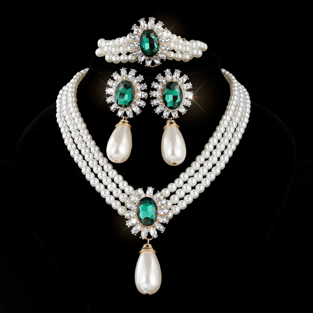 Flower Pearl Necklace Earring Set Shining Light Luxury Multilayer Jewelry Set Exquisite Temperament Women's Necklace Women
Flower Pearl Necklace Earring Set Shining Light Luxury Multilayer Jewelry Set Exquisite Temperament Women's Necklace Women