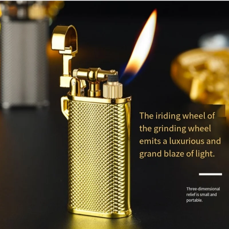 Retro classic grinding wheel gas lighter portable high-end metal body personalized creative men's gift lighting tool
Retro classic grinding wheel gas lighter portable high-end metal body personalized creative men's gift lighting tool