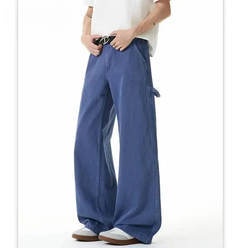 American Style Old Money Men's Washed Denim Casual Cargo Pants Summer New Lightweight Relaxed Loose Wideleg Trousers
American Style Old Money Men's Washed Denim Casual Cargo Pants Summer New Lightweight Relaxed Loose Wideleg Trousers
