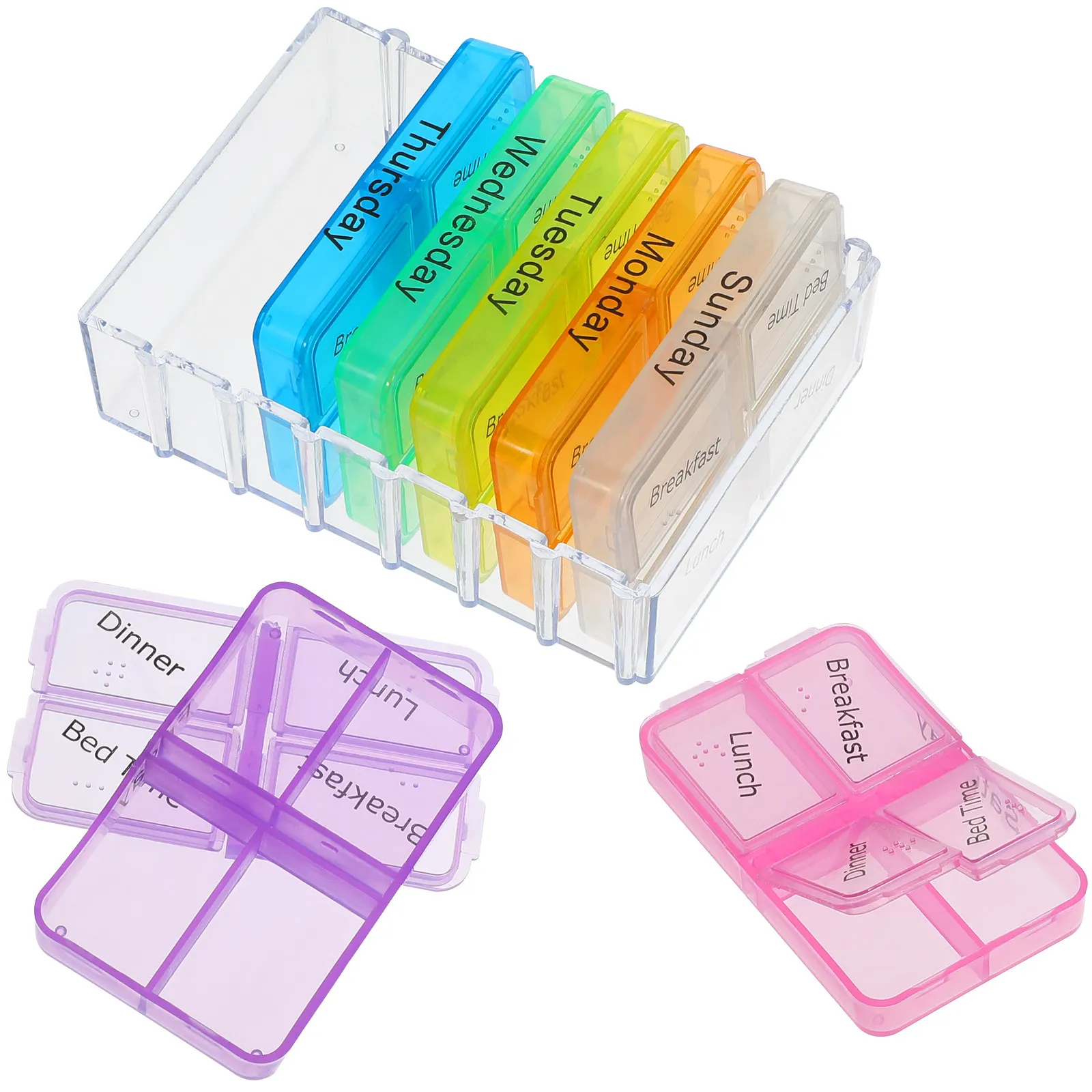 7-Day Portable Pill Organizer with 28-Compartment Daily Medicine Storage Case Hard Plastic Weekly Tablet Container Breakfast
7-Day Portable Pill Organizer with 28-Compartment Daily Medicine Storage Case Hard Plastic Weekly Tablet Container Breakfast
