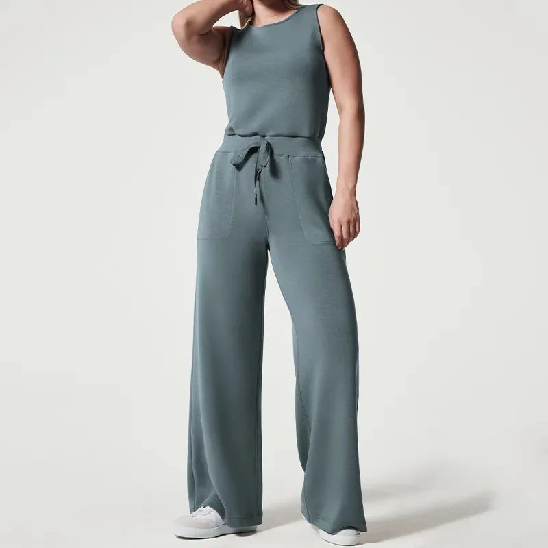Elegant Women's Jumpsuit Casual Fashion Sleeveless Jumpsuits Solid Color High Waist Rompers Summer Clothing One Piece
Elegant Women's Jumpsuit Casual Fashion Sleeveless Jumpsuits Solid Color High Waist Rompers Summer Clothing One Piece