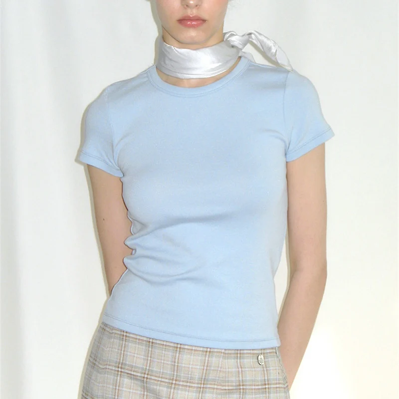 Эластичная тонкая футболка, женский спортивный топ для фитнеса, женские футболки с круглым вырезом и короткими рукавами, однотонные короткие топы, уличная одежда, уличная одежда
Эластичная тонкая футболка, женский спортивный топ для фитнеса, женские футболки с круглым вырезом и короткими рукавами, однотонные короткие топы, уличная одежда, уличная одежда