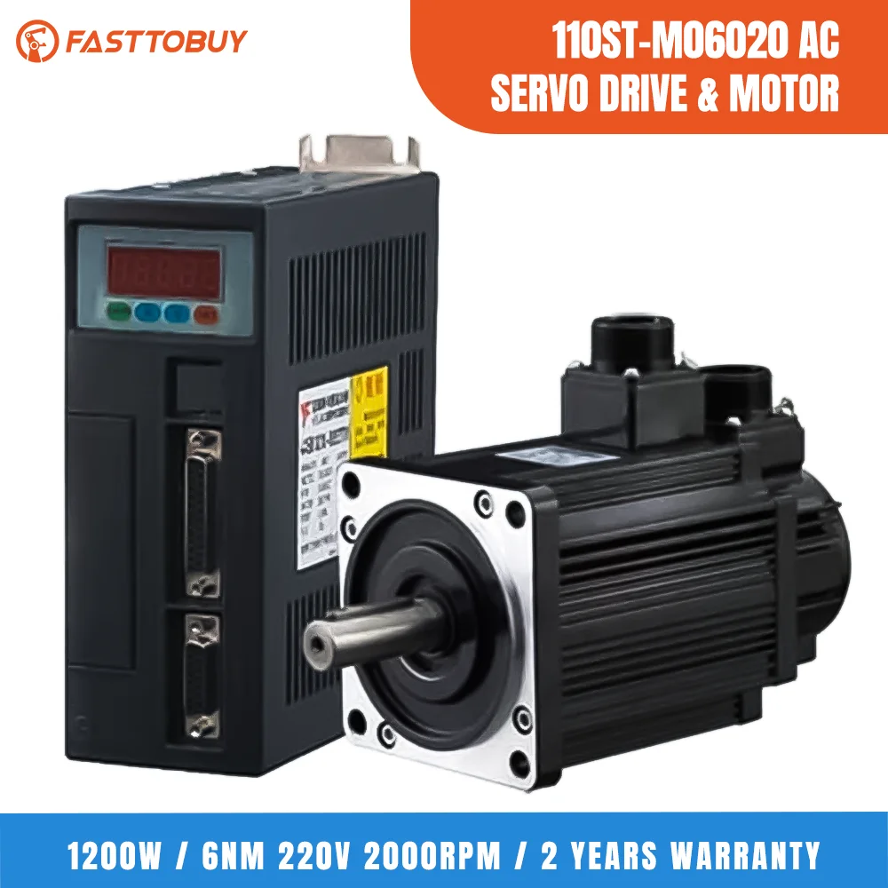 Original 110ST-M06020 AC Servo Motor Driver Kit of 110 mm 1.2KW 6Nm 220V 2000rpm for Wide Application with 2 years Warranty
Original 110ST-M06020 AC Servo Motor Driver Kit of 110 mm 1.2KW 6Nm 220V 2000rpm for Wide Application with 2 years Warranty