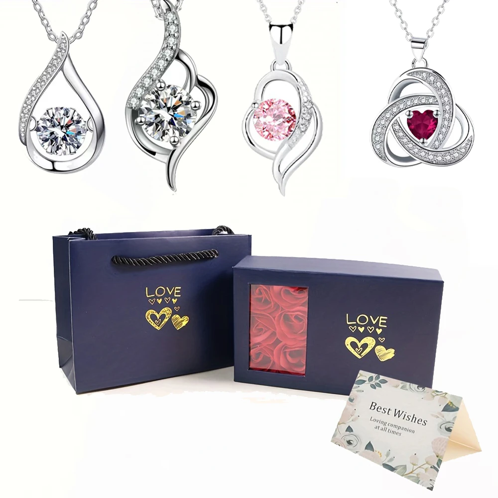 Pretty Zircon Pendant Necklaces With Six Rose Gift Box Suitable For Women Wife Girlfriend Mother Day Fashion Romantic Jewelry
Pretty Zircon Pendant Necklaces With Six Rose Gift Box Suitable For Women Wife Girlfriend Mother Day Fashion Romantic Jewelry