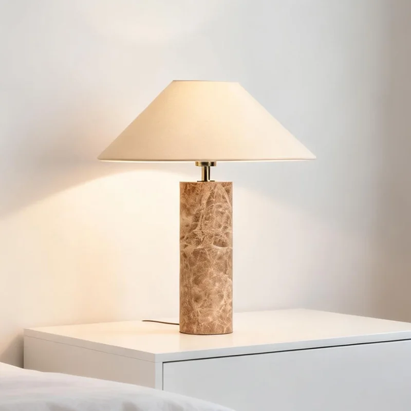 Modern Table Lamp Stone Base Fabric Shade Bedside Lamp for Bedroom
Modern Table Lamp Stone Base Fabric Shade Bedside Lamp for Bedroom