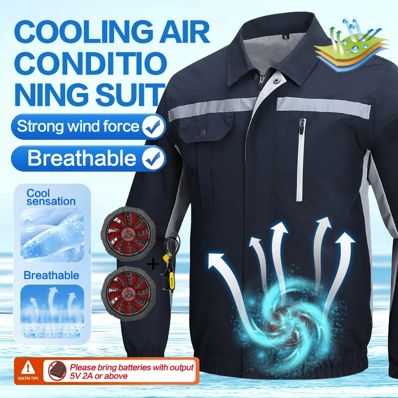Summer cooling air conditioning fan clothes for cooling, preventing heatstroke, outdoor welding site protective clothing, sun pr
Summer cooling air conditioning fan clothes for cooling, preventing heatstroke, outdoor welding site protective clothing, sun pr