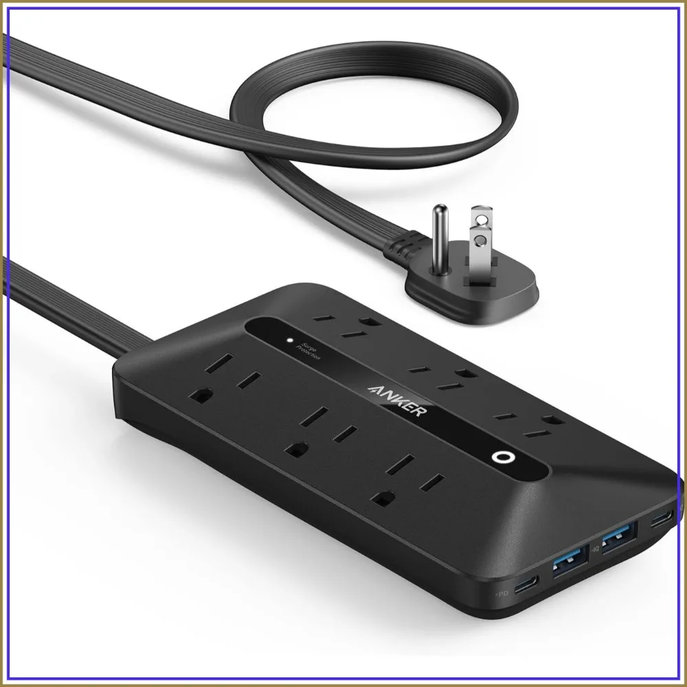 10-in-1 Flat Plug Power Strip with 6 AC, 2 USB-A & 2 USB-C, 20W Fast Charging, 5ft Extension Cord, Surge Protector for Home Office Dorm
10-in-1 Flat Plug Power Strip with 6 AC, 2 USB-A & 2 USB-C, 20W Fast Charging, 5ft Extension Cord, Surge Protector for Home Office Dorm