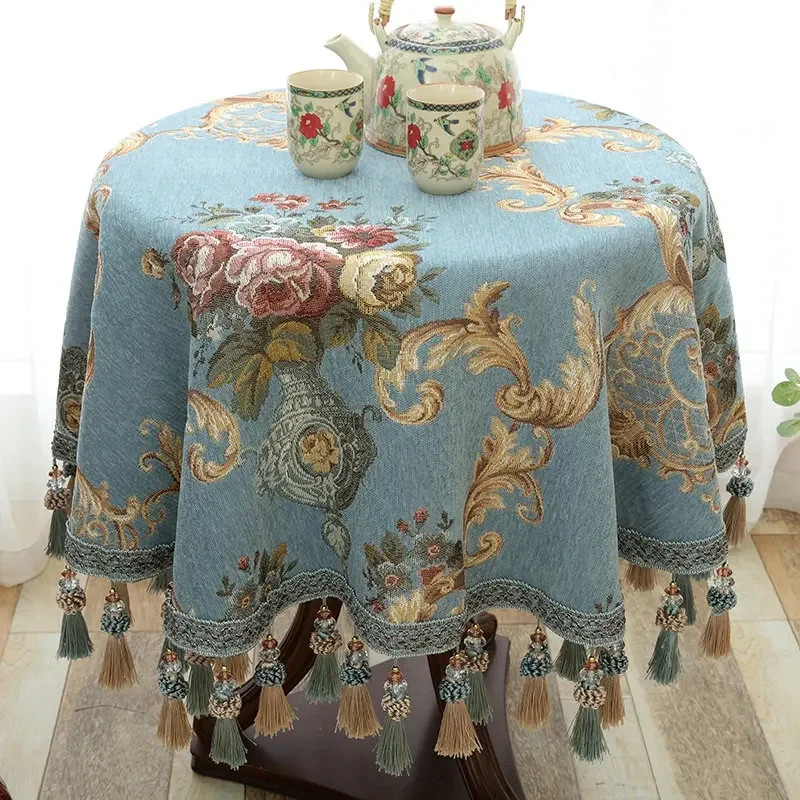 EIFLOY-Europe Chenille Round Table Cover with Tassels, Jacquard Floral Tablecloth for Dining Coffee Table, Party Wedding Decor
EIFLOY-Europe Chenille Round Table Cover with Tassels, Jacquard Floral Tablecloth for Dining Coffee Table, Party Wedding Decor
