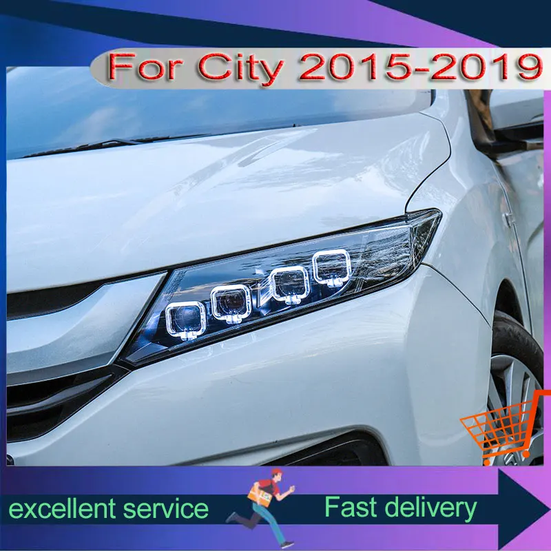 Светодиодная автомобильная фара для Honda City 2015-2019 Bugatti, модифицированная модель, передняя лампа, автомобильная сборка, DRL, динамические указатели поворота
Светодиодная автомобильная фара для Honda City 2015-2019 Bugatti, модифицированная модель, передняя лампа, автомобильная сборка, DRL, динамические указатели поворота