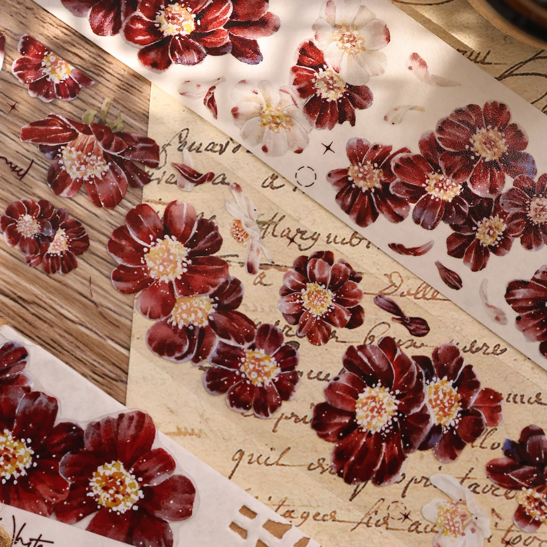 Crimson Red Retro Red and White Vintage Floral Washi Pet Tape Sticker Card Collage
Crimson Red Retro Red and White Vintage Floral Washi Pet Tape Sticker Card Collage