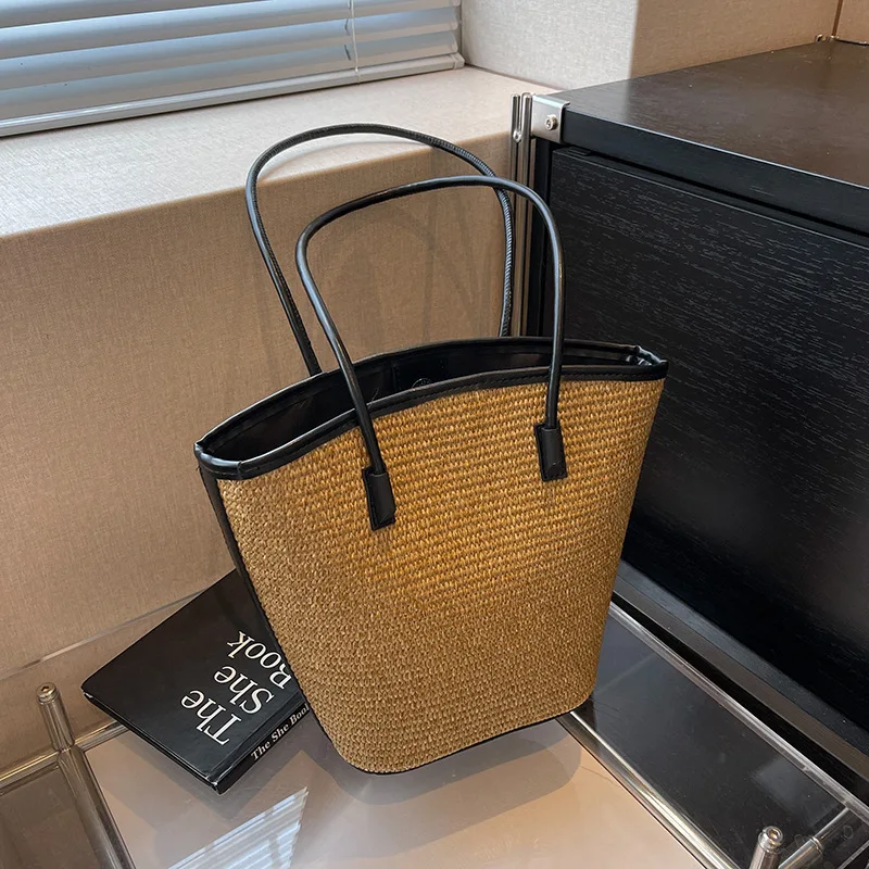 Fashionable Commuter Large Capacity Grass Woven For Women 2025 New Summer Popular Shoulder Tote Bucket Bag
Fashionable Commuter Large Capacity Grass Woven For Women 2025 New Summer Popular Shoulder Tote Bucket Bag