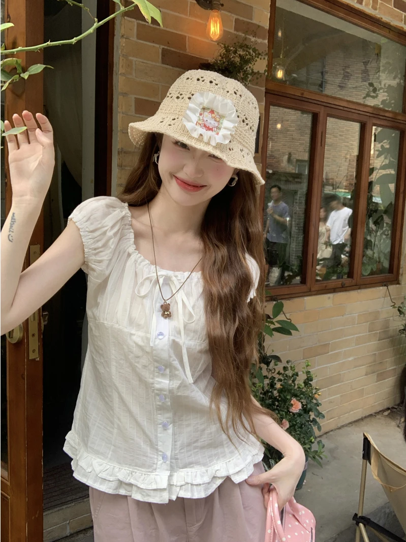 Korean Style Sweet One-Shoulder Two-Way Short-Sleeve Women's Shirt Summer 2026 New Design Slimming Top Fashionable
Korean Style Sweet One-Shoulder Two-Way Short-Sleeve Women's Shirt Summer 2026 New Design Slimming Top Fashionable