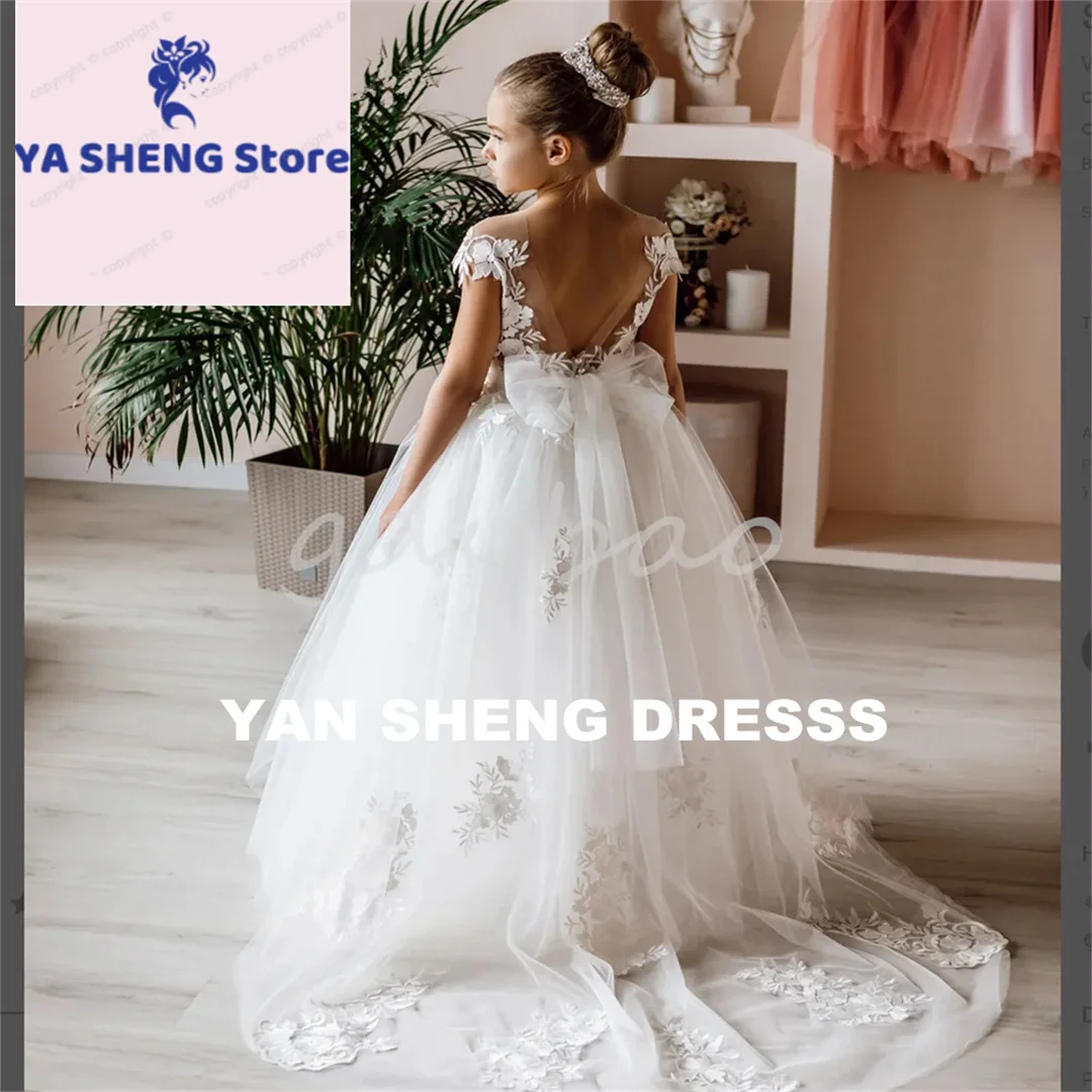 Customized Flower Girl Dress for Weddings Princess Kids with Bow Lace Appqulies Tulle First Communion Pageant Evening Party Ball
Customized Flower Girl Dress for Weddings Princess Kids with Bow Lace Appqulies Tulle First Communion Pageant Evening Party Ball