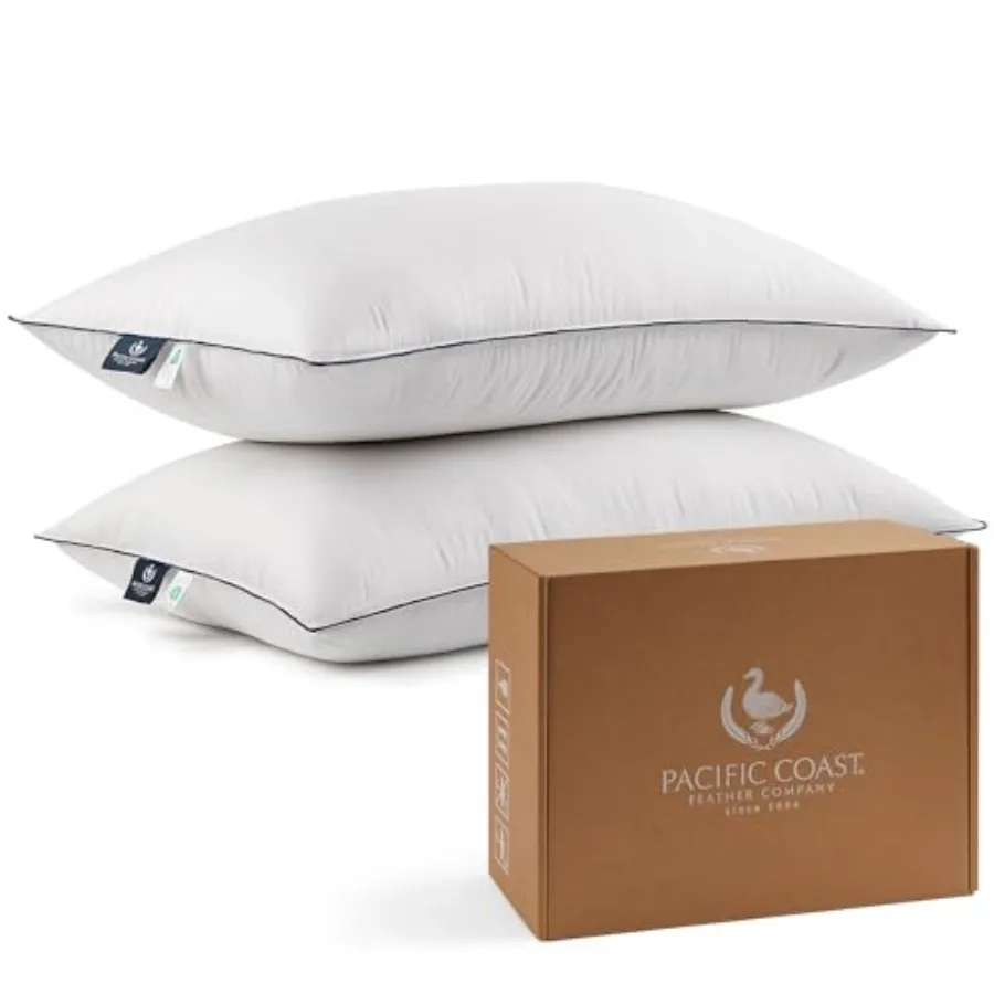 Pillows Queen Size Set of 2, Goose Feather and Down Pillow for Sleeping, 3-Chamber Hotel Pillow for Side Sleepers and Back Slee
Pillows Queen Size Set of 2, Goose Feather and Down Pillow for Sleeping, 3-Chamber Hotel Pillow for Side Sleepers and Back Slee