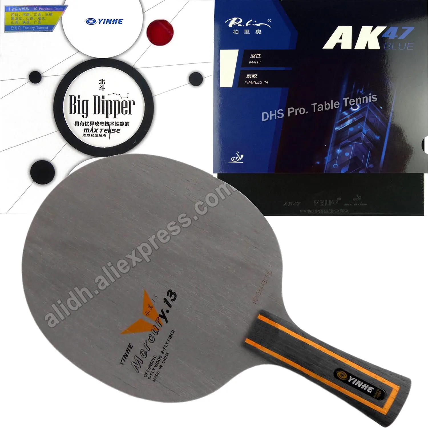 Pro Combo Racket Table Tennis YINHE Y-13 Y13 Blade with Yinhe Big Dipper and Palio AK47 BLUE Matt Rubbers With Sponge
Pro Combo Racket Table Tennis YINHE Y-13 Y13 Blade with Yinhe Big Dipper and Palio AK47 BLUE Matt Rubbers With Sponge