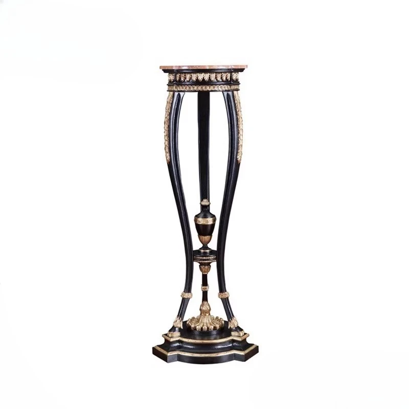 HJ new modern solid wood hand-carved luxury round flower stand red marble flower table antique gold foil
HJ new modern solid wood hand-carved luxury round flower stand red marble flower table antique gold foil