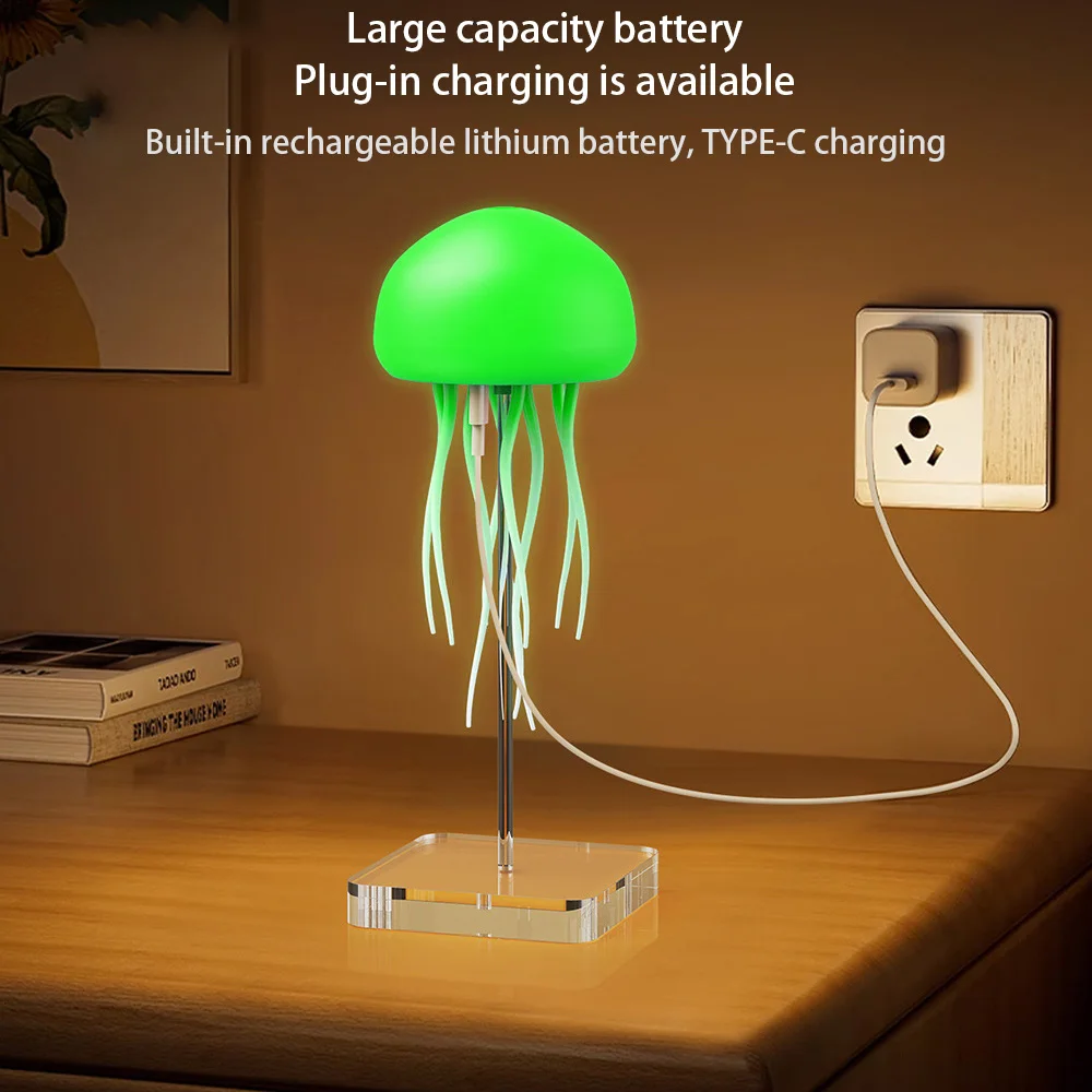 Creative LED jellyfish lamp bedroom bedside ambient small light rechargeable home gift night light
Creative LED jellyfish lamp bedroom bedside ambient small light rechargeable home gift night light
