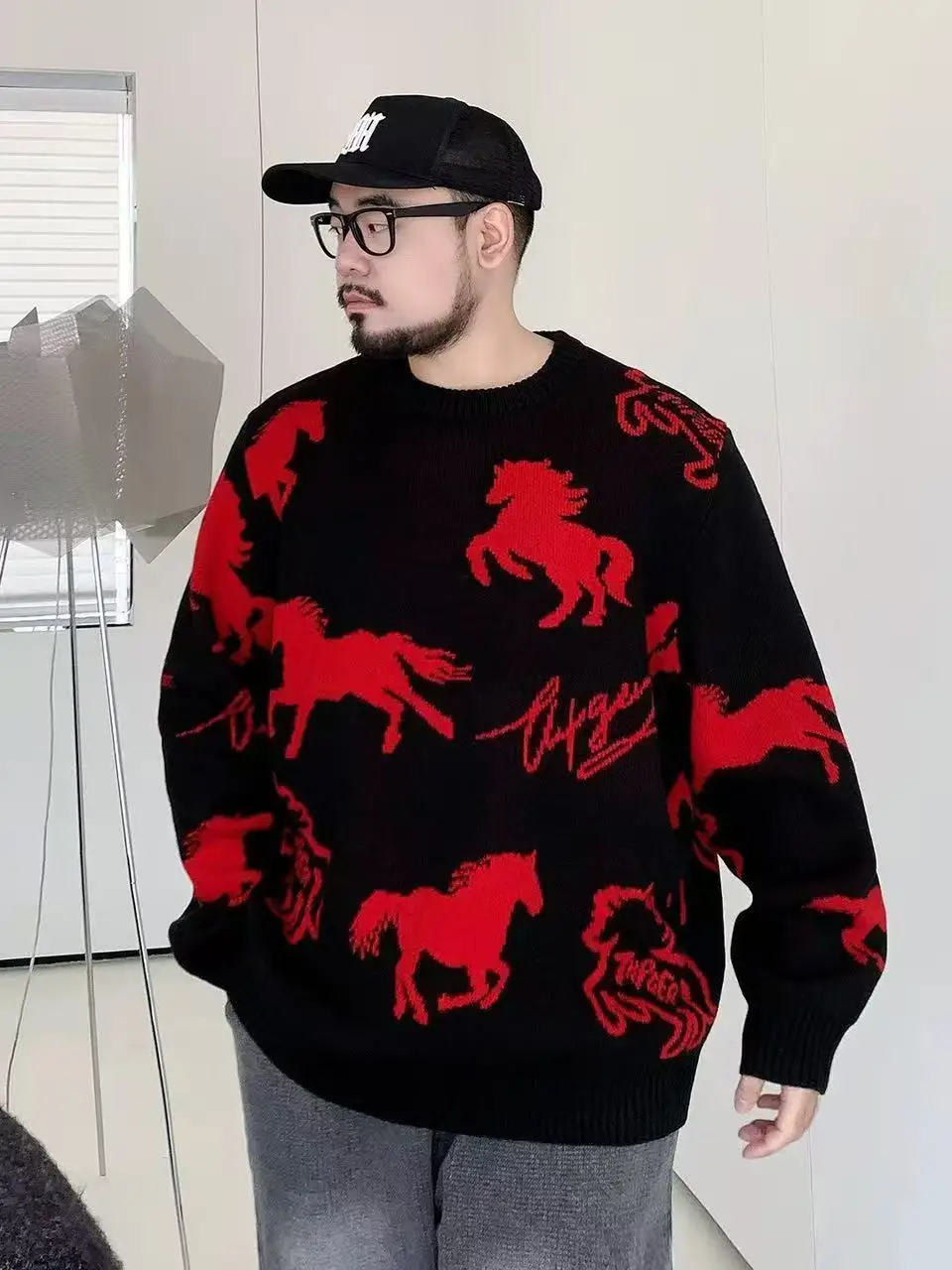 Trendy Large Size Men's Knitwear round Ne Embroidered Loose Fit Casual Sweater Autumn Winter New Sle plus Size
Trendy Large Size Men's Knitwear round Ne Embroidered Loose Fit Casual Sweater Autumn Winter New Sle plus Size