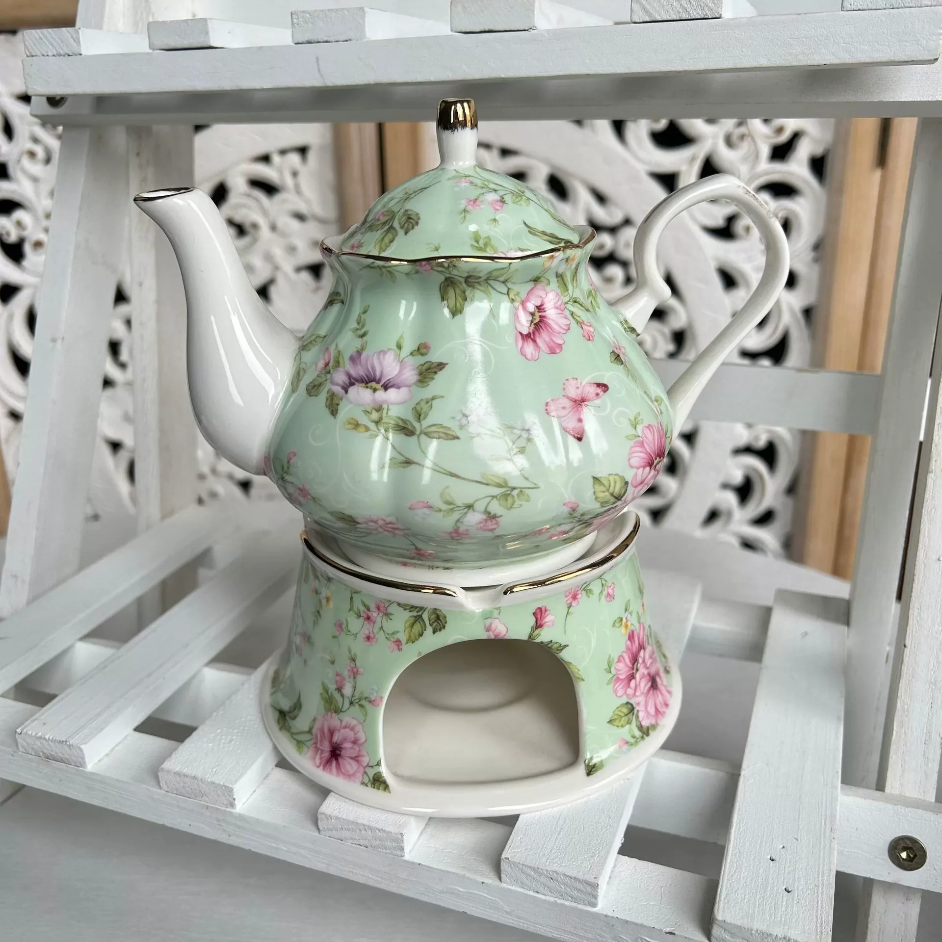 400ML English British Fine China Teapot Heating Base High-Grade Porcelain Tea Warmer Teapot Set Ceramic Holding Furnace
400ML English British Fine China Teapot Heating Base High-Grade Porcelain Tea Warmer Teapot Set Ceramic Holding Furnace