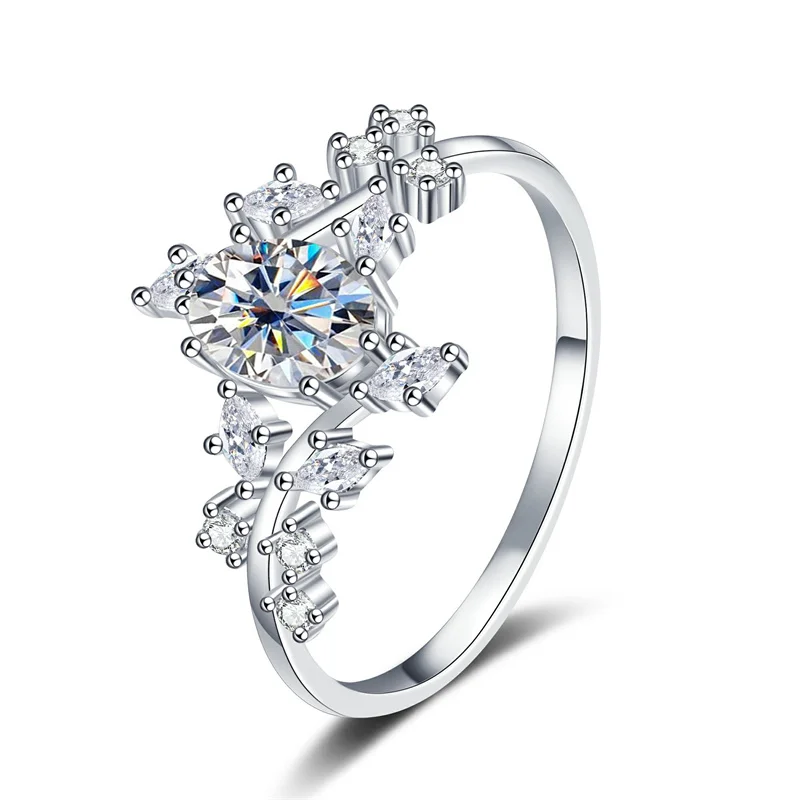 ZFSILVER s925 Silver Fashion Luxury Trendy Color D Moissanite Leaf Flower Ring For Charms Women Wedding Party Jewelry Gift R-591
ZFSILVER s925 Silver Fashion Luxury Trendy Color D Moissanite Leaf Flower Ring For Charms Women Wedding Party Jewelry Gift R-591