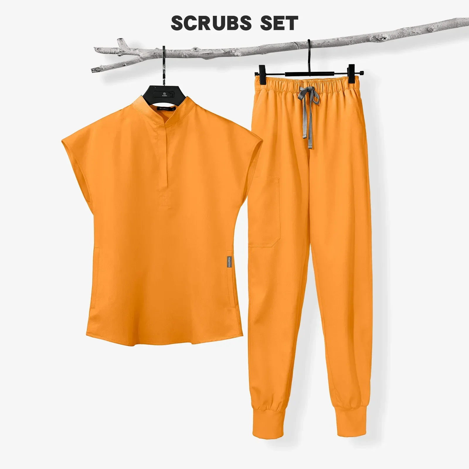 Stretch Women's Scrub Uniforms Casual Summer Solid Color Thin Doctor Nurse Workwear 
Stretch Women's Scrub Uniforms Casual Summer Solid Color Thin Doctor Nurse Workwear