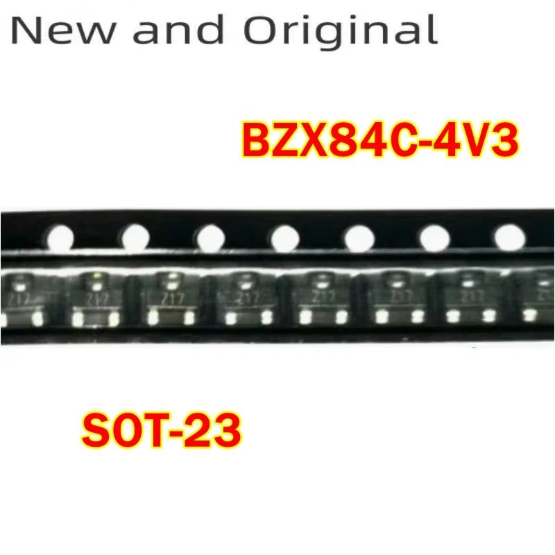 New and Original BZX84C4V3 SOT-23 4.3V SURFACE MOUNT ZENER DIODE marking code Z17
New and Original BZX84C4V3 SOT-23 4.3V SURFACE MOUNT ZENER DIODE marking code Z17