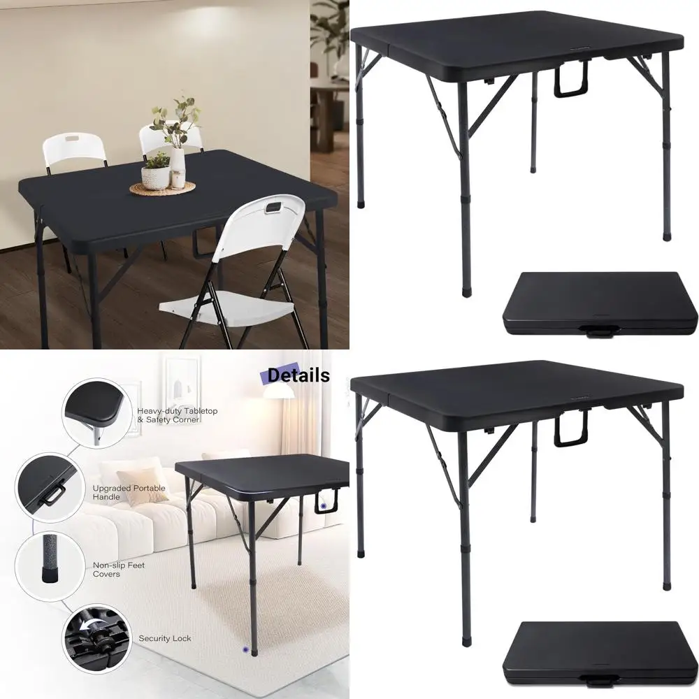 Портативный складной карточный столик — 34 квадратных, сверхпрочный пластик HDPE, для внутреннего и наружного использования, черный
Портативный складной карточный столик — 34 квадратных, сверхпрочный пластик HDPE, для внутреннего и наружного использования, черный