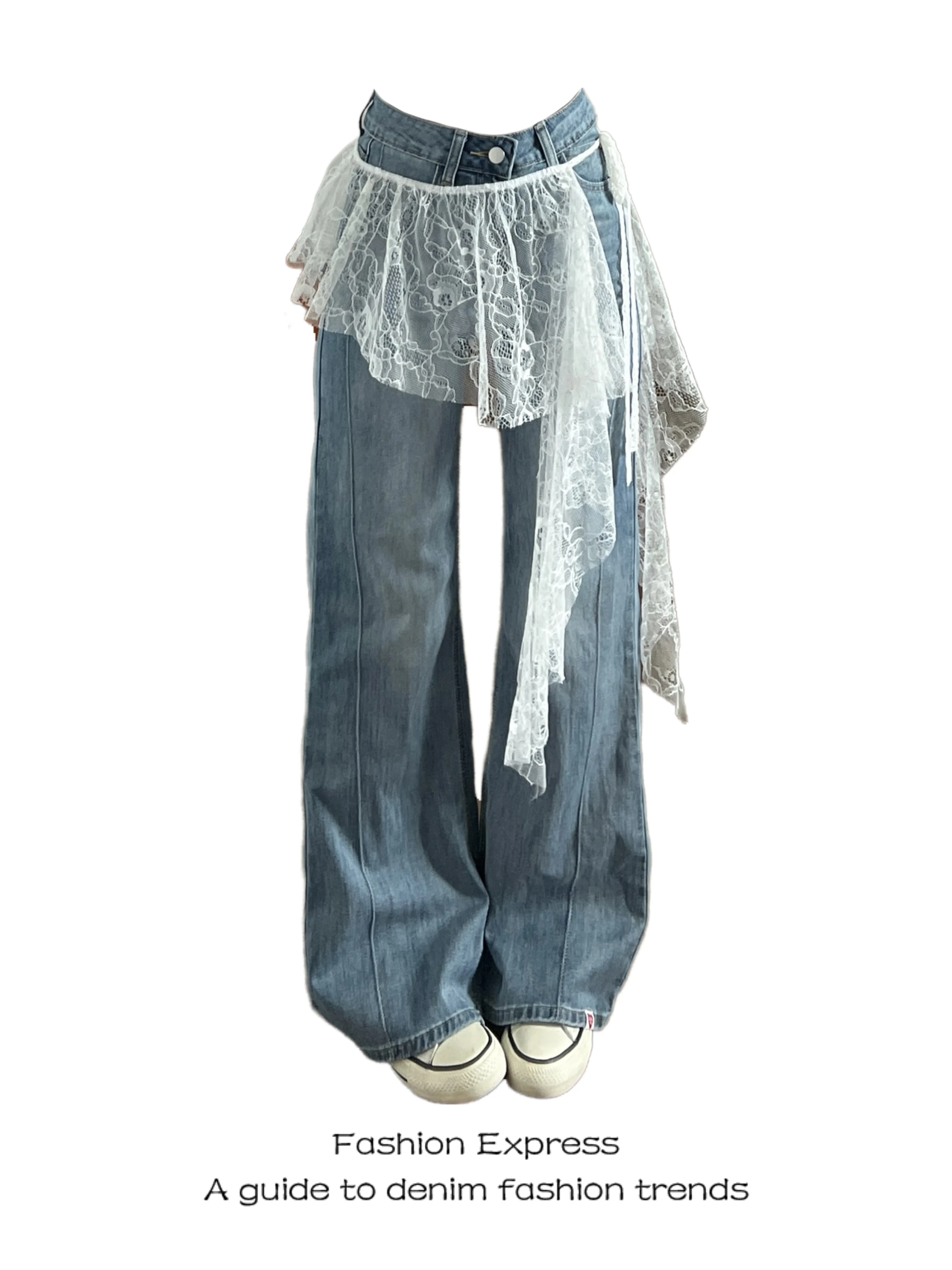 High Waist Bell Bottom Lace Trim Jeans Women's Slim Fit Fashionable Trendy Casual High Waist Splicing Design Jeans
High Waist Bell Bottom Lace Trim Jeans Women's Slim Fit Fashionable Trendy Casual High Waist Splicing Design Jeans