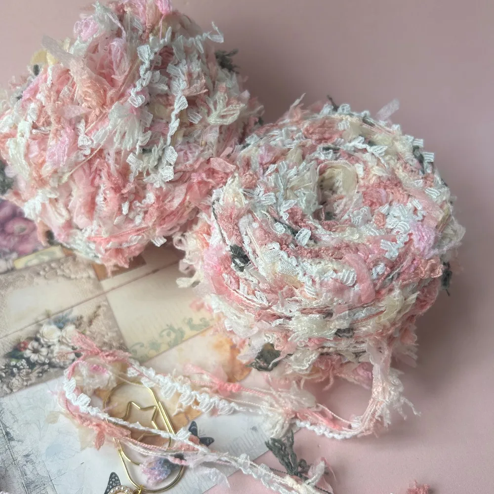 100g/pc Pink lace hand-mixed yarn, featuring fancy yarn, DIY crochet bag, hairband, scarf, hat, gentle atmosphere, wool ball
100g/pc Pink lace hand-mixed yarn, featuring fancy yarn, DIY crochet bag, hairband, scarf, hat, gentle atmosphere, wool ball