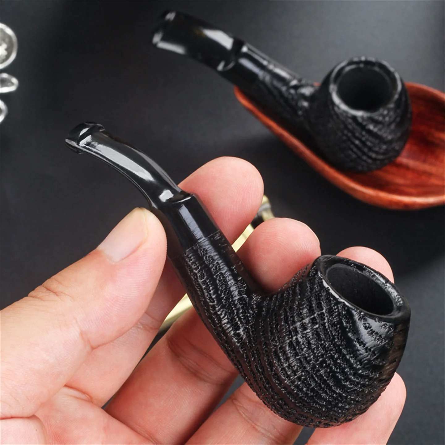 Black Oak Palm Mini Pipe 9mm Filter Tobacco Smoking Pipe With Accessory Complete Set Father's Day Gift
Black Oak Palm Mini Pipe 9mm Filter Tobacco Smoking Pipe With Accessory Complete Set Father's Day Gift
