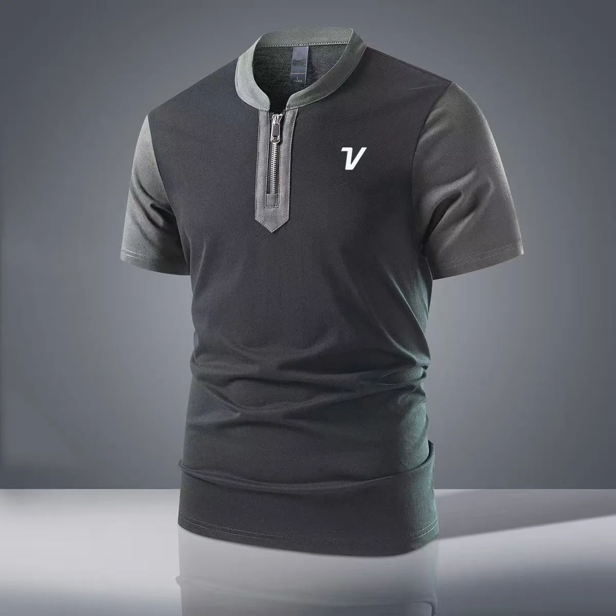 Summer men's golf casual zipper small stand up collar shirt, business luxury high-quality brand men's small stand up collar top
Summer men's golf casual zipper small stand up collar shirt, business luxury high-quality brand men's small stand up collar top