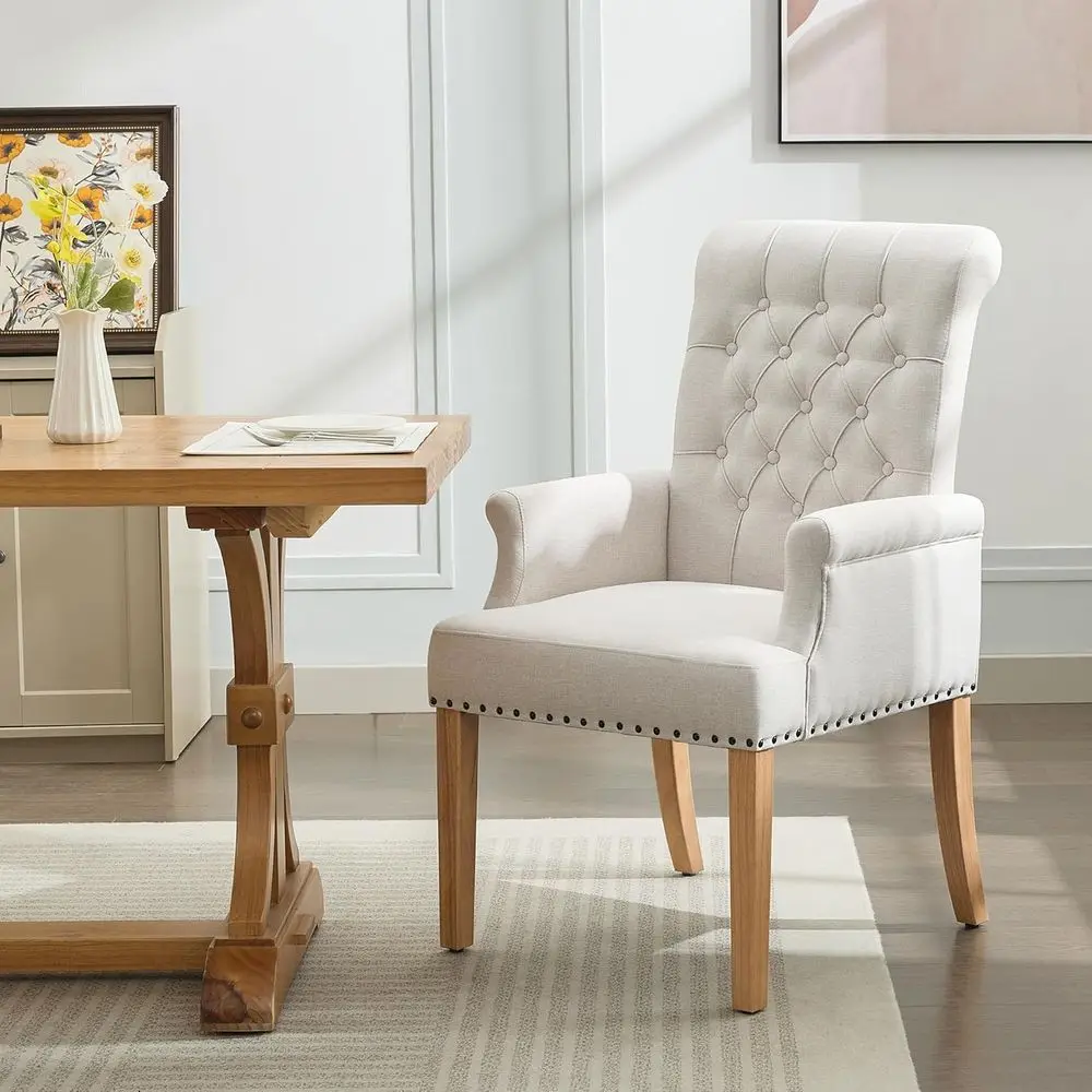 abric Dining Chair with Arms, Upholstered Tuted High Back Dining Room Chairs, Accent Armchair with Solid Wood Leg and NailTrim,
abric Dining Chair with Arms, Upholstered Tuted High Back Dining Room Chairs, Accent Armchair with Solid Wood Leg and NailTrim,