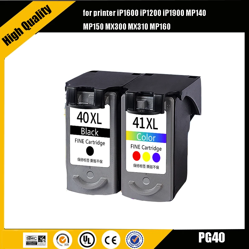 PG40 CL41 Compatible Ink Cartridge for canon PG 40 41 pg-40 cl-41 for printer iP1600 iP1200 iP1900 MP140 MP150 MX300 MX310 MP160
PG40 CL41 Compatible Ink Cartridge for canon PG 40 41 pg-40 cl-41 for printer iP1600 iP1200 iP1900 MP140 MP150 MX300 MX310 MP160