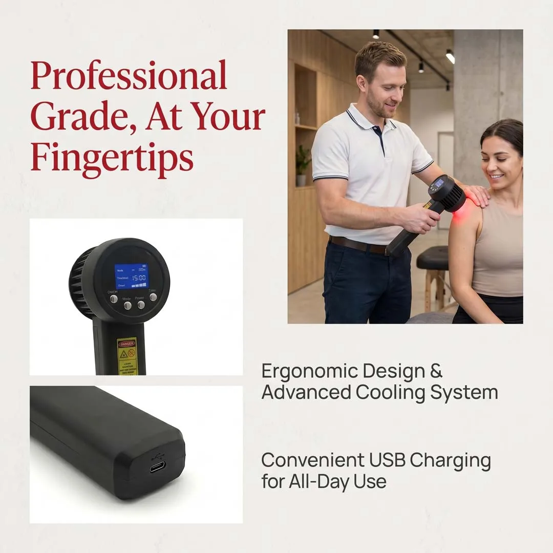 Portable Cold Laser Therapy Machine 650nm Red Light 808nm Infrared Laser for Frozen Shoulder Neck Pain Knee Osteoarthritis Joint Stiffness Rehabilitation Human Pet
Portable Cold Laser Therapy Machine 650nm Red Light 808nm Infrared Laser for Frozen Shoulder Neck Pain Knee Osteoarthritis Joint Stiffness Rehabilitation Human Pet