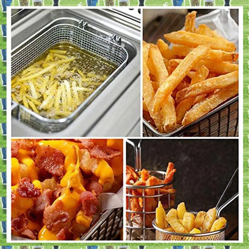FTS Mini Fry Baskets, Mesh Wire French Fries Chip Basket Net, Food Presentation Baskets French Fry Holder For Kitchen
FTS Mini Fry Baskets, Mesh Wire French Fries Chip Basket Net, Food Presentation Baskets French Fry Holder For Kitchen