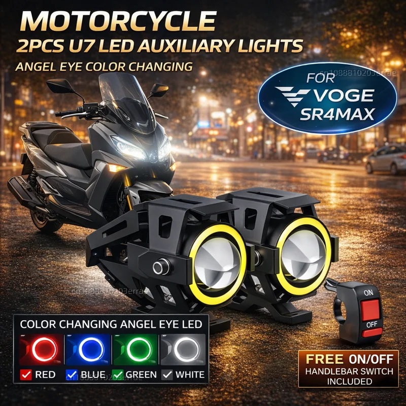 Waterproof Motorcycle LED Headlight 3000LMW U7 Motorbike LED Driving Fog Spot Light with Switch For VOGE SR4MAX SR4 MAX sr4max
Waterproof Motorcycle LED Headlight 3000LMW U7 Motorbike LED Driving Fog Spot Light with Switch For VOGE SR4MAX SR4 MAX sr4max