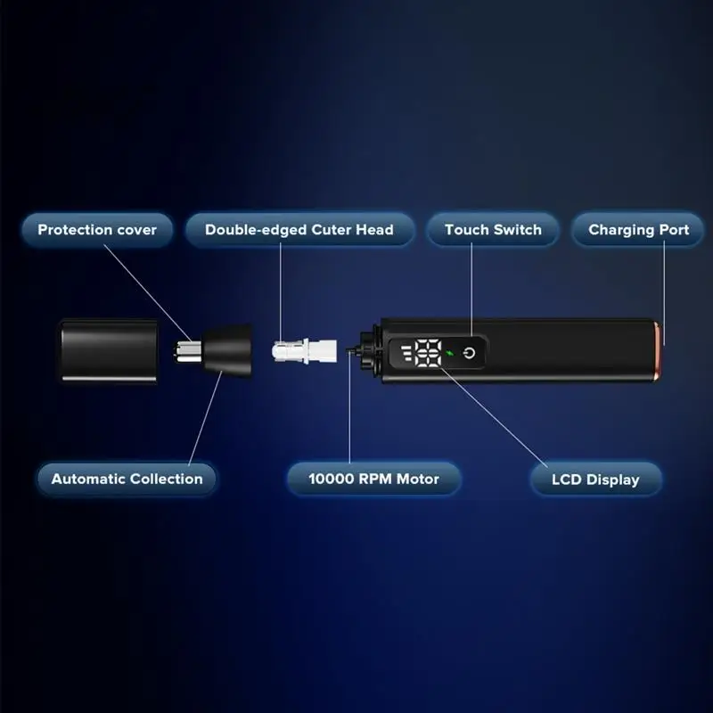 A16F-триммер для волос в носу для мужчин, перезаряжаемый через USB триммер для волос в ушах и носу с ЖК-дисплеем, профессиональный инструмент для стрижки, простой в использовании -A
A16F-триммер для волос в носу для мужчин, перезаряжаемый через USB триммер для волос в ушах и носу с ЖК-дисплеем, профессиональный инструмент для стрижки, простой в использовании -A