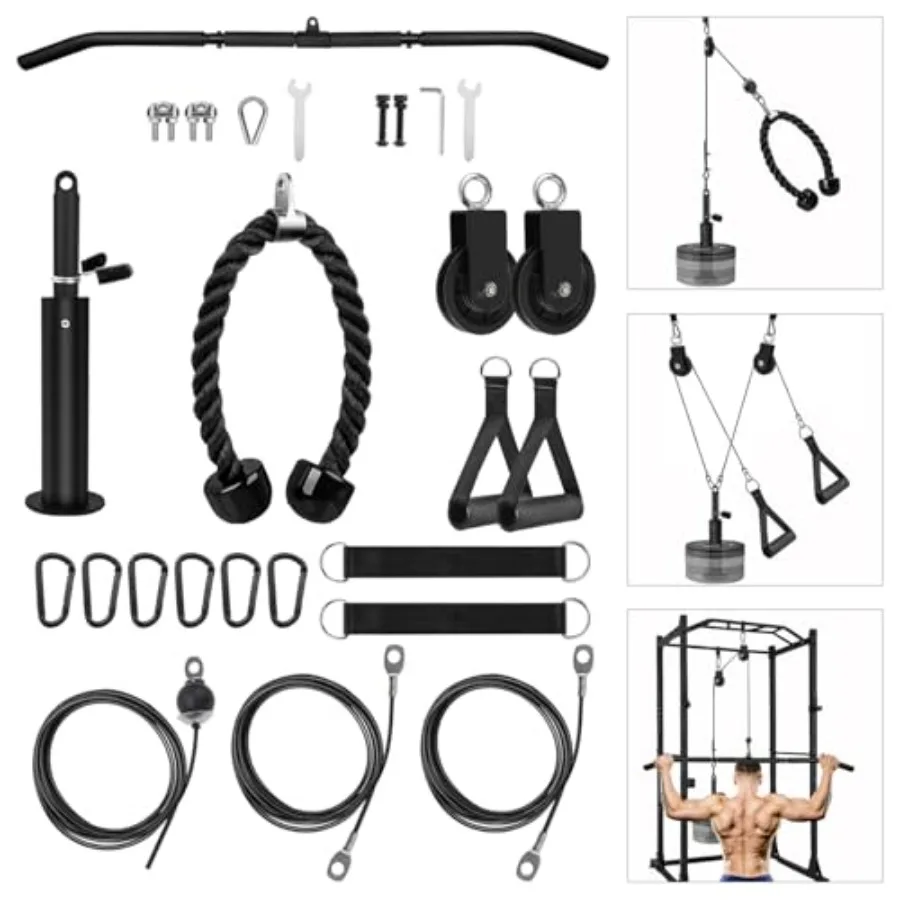 LAT Pull Down and Lift Weight Pulley System Cable Machine Pulley Attachment for Triceps Pull Down Biceps Curl Back Forearm Shou
LAT Pull Down and Lift Weight Pulley System Cable Machine Pulley Attachment for Triceps Pull Down Biceps Curl Back Forearm Shou