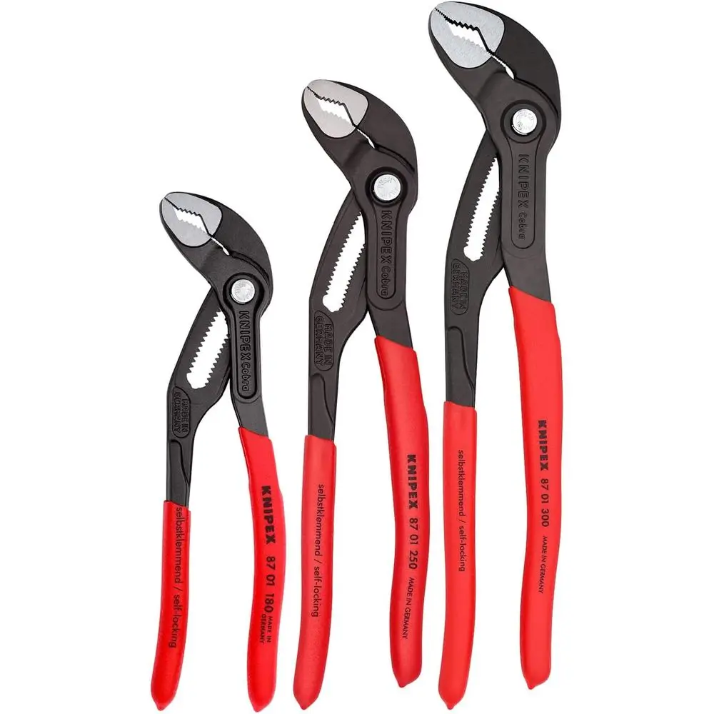 3-Piece 7, 10, and 12-Inch Pliers Set - Versatile Multi-Size Tool Kit